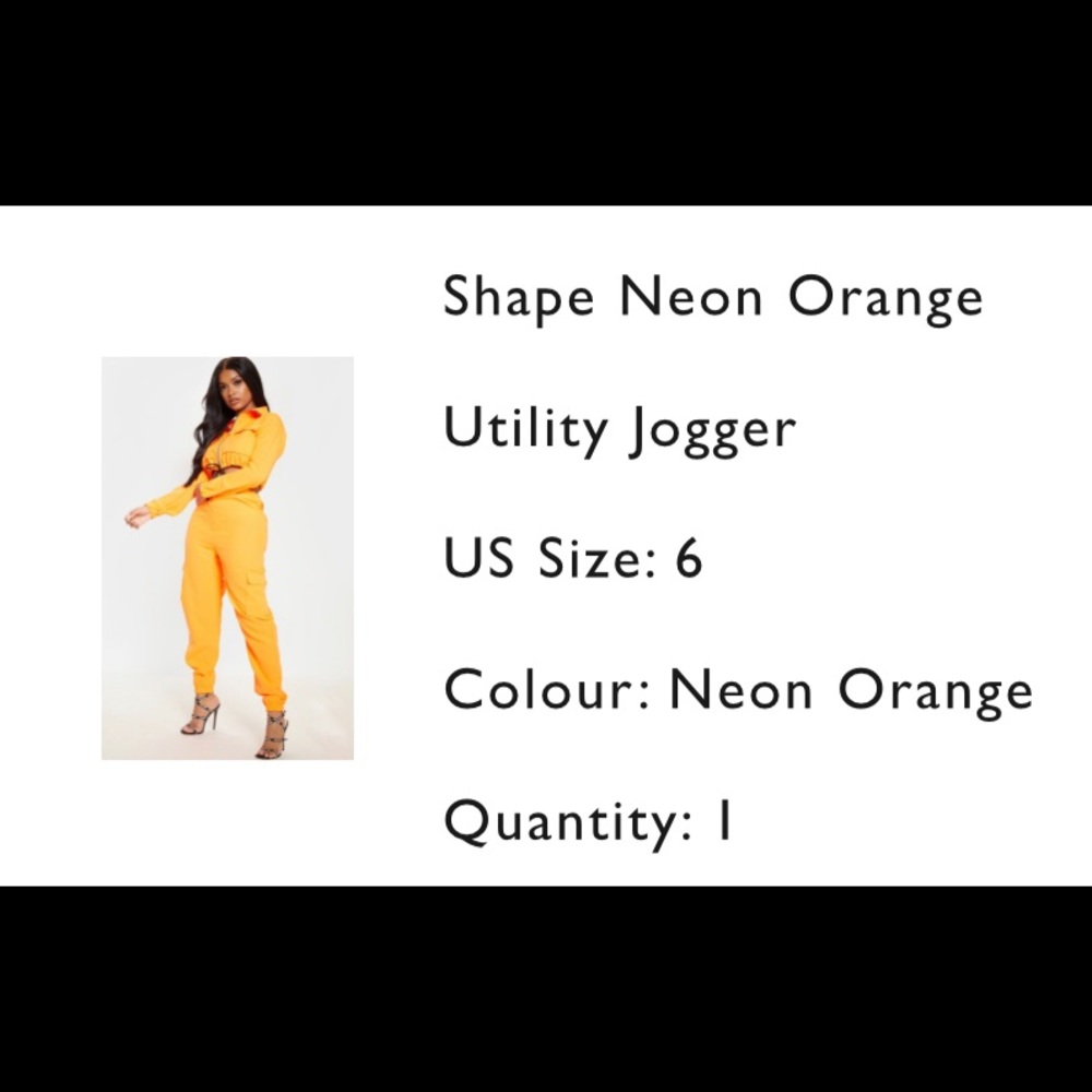 Orange Jogger from PRETTYLITTLETHING